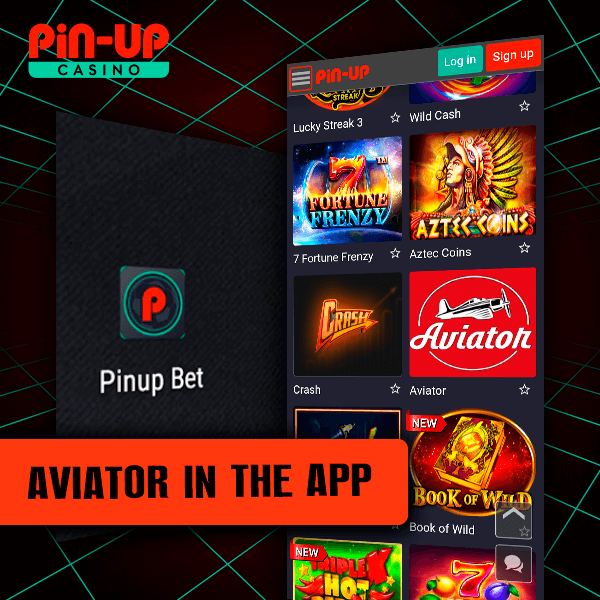 The Aviator game is available in the pin up casino app