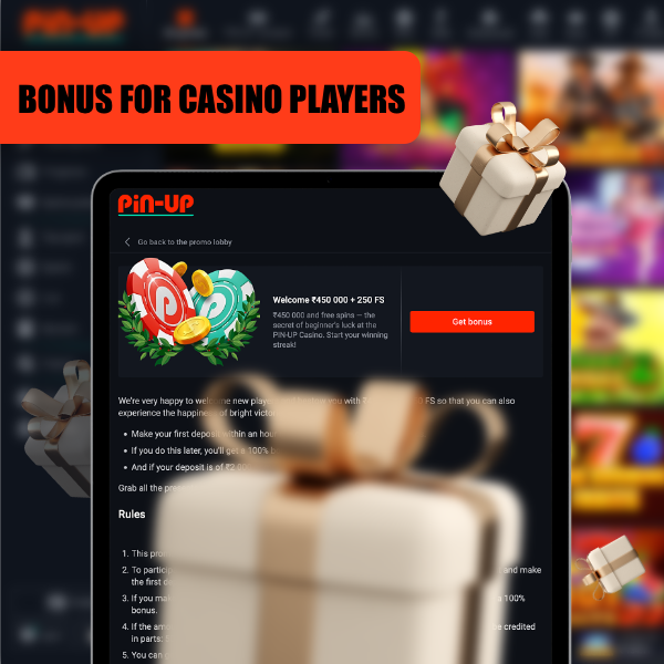 Users at Pin Up Casino are greeted with a generous bonus offer.