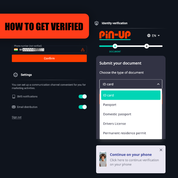 To confirm their Pin Up account, users must submit documents that verify their identity